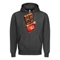 Charcoal Heather chocolate Zipper Hoodie - AdoDesignShop