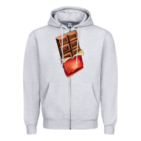 Heather Grey chocolate Zipper Hoodie - AdoDesignShop