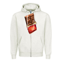 Oatmeal Heather chocolate Zipper Hoodie - AdoDesignShop