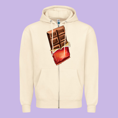 Chocolate Zipper Hoodie Designed By Adodesignshop