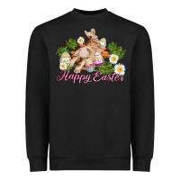 Black easter bunny with carrots and daisy Heavyweight Sweatshirt - AdoDesignShop