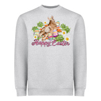 Heather Grey easter bunny with carrots and daisy Heavyweight Sweatshirt - AdoDesignShop