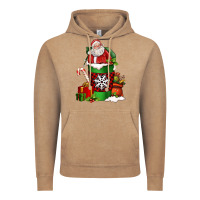 Vintage Coffee Christmas Santa Claus Coffee Cup Vintage Hoodie - FaDigitalArtStudio