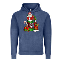 Vintage Denim Christmas Santa Claus Coffee Cup Vintage Hoodie - FaDigitalArtStudio