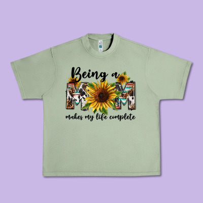 Being A Mom Makes My Life Complete Mother's Day Urban Heavy Tee Designed By Fadigitalartstudio