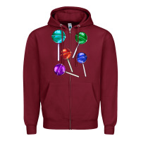 Burgundy lollipops Zipper Hoodie - AdoDesignShop