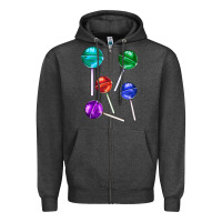 Charcoal Heather lollipops Zipper Hoodie - AdoDesignShop