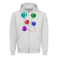 Dove Grey lollipops Zipper Hoodie - AdoDesignShop