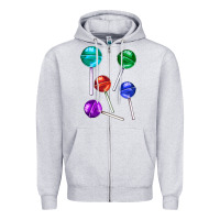 Heather Grey lollipops Zipper Hoodie - AdoDesignShop