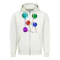 Oatmeal Heather lollipops Zipper Hoodie - AdoDesignShop