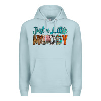 Blue Mist Western Just A Little Moody Cow Premium Hoodie - LillyAllenDesigns