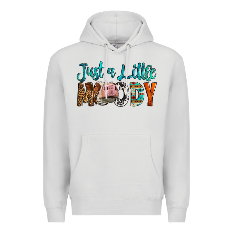 Western Just A Little Moody Cow Premium Hoodie by LillyAllenDesigns | Teevron
