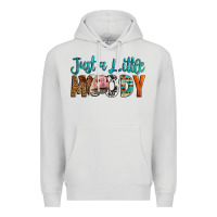 Dove Grey Western Just A Little Moody Cow Premium Hoodie - LillyAllenDesigns