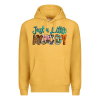 Mustard Western Just A Little Moody Cow Premium Hoodie - LillyAllenDesigns