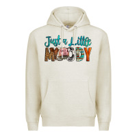 Oatmeal Heather Western Just A Little Moody Cow Premium Hoodie - LillyAllenDesigns