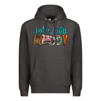 Smoke Western Just A Little Moody Cow Premium Hoodie - LillyAllenDesigns