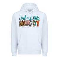 White Western Just A Little Moody Cow Premium Hoodie - LillyAllenDesigns