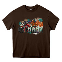 Chocolate Brown Badass Mama motorcycle Heavy Core Tee - HowdyJamesFarm