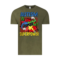 Vintage Olive Autism is my superpower Autism Awareness Day Vintage Tee - FaDigitalArtStudio