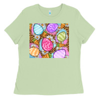 Matcha Easter eggs daisies carrots Ladies Tee - OliviaCreatesArt