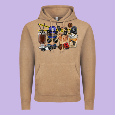 Police Coffee Cups Vintage Hoodie Designed By Fadigitalartstudio