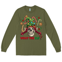 Army Green what the elf skull Long Sleeve Tee - FaDigitalArtStudio