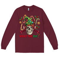 Burgundy what the elf skull Long Sleeve Tee - FaDigitalArtStudio