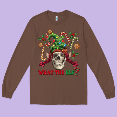 What The Elf Skull Long Sleeve Tee Designed By Fadigitalartstudio