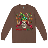 Chestnut what the elf skull Long Sleeve Tee - FaDigitalArtStudio