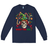 Navy what the elf skull Long Sleeve Tee - FaDigitalArtStudio