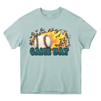 Game Day Baseball Leopard Flames Fireball Heavy Core Tee | Teevron