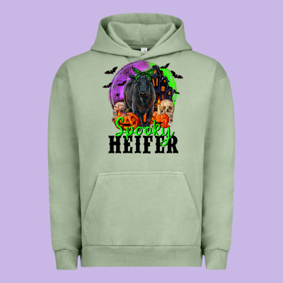 Spooky Heifer Black Angus Urban Hoodie Designed By Ranaportraitstore