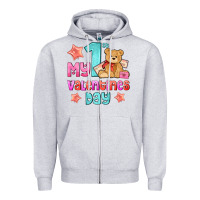 Heather Grey my first valentines day Zipper Hoodie - AdoDesignShop