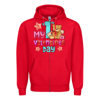Red my first valentines day Zipper Hoodie - AdoDesignShop