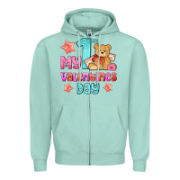 Seafoam my first valentines day Zipper Hoodie - AdoDesignShop