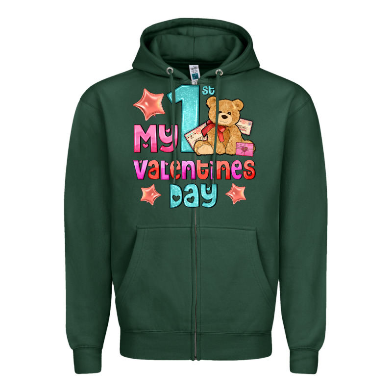 My First Valentines Day Zipper Hoodie by AdoDesignShop | Teevron
