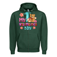 Sports Green my first valentines day Zipper Hoodie - AdoDesignShop