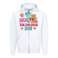 White my first valentines day Zipper Hoodie - AdoDesignShop