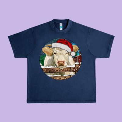 Charolais Cow Christmas Urban Heavy Tee Designed By Ranaportraitstore