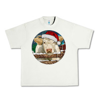 Pistachio Charolais Cow Christmas Urban Heavy Tee - RanaPortraitStore