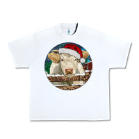 White Charolais Cow Christmas Urban Heavy Tee - RanaPortraitStore