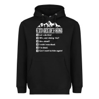 Black hiking 6 stages of hiking funny hiking nature adventure Heavyweight Hoodie - baoMotion