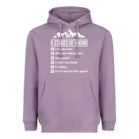 Lavender hiking 6 stages of hiking funny hiking nature adventure Heavyweight Hoodie - baoMotion