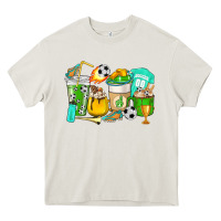 Cream Football coffee cups Heavy Core Tee - HowdyJamesFarm