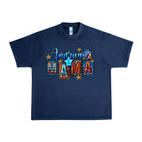 Navy American mama 4th of july Urban Heavy Tee - FaDigitalArtStudio
