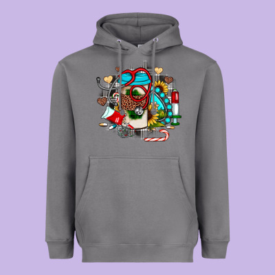 Christmas Sunflower Gemstone Nurse Heavyweight Hoodie Designed By Jahusdesignshop