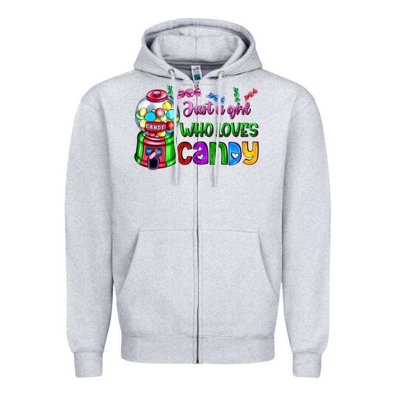 Just A Girl Who Loves Candy Zipper Hoodie by AdoDesignShop | Teevron