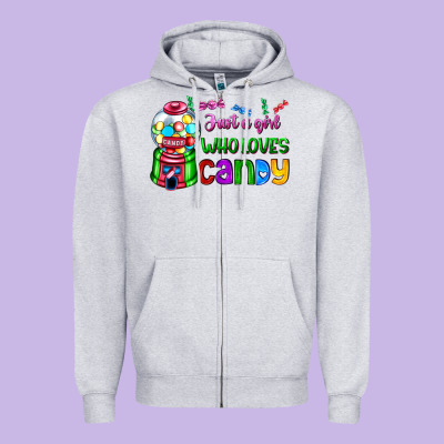 Just A Girl Who Loves Candy Zipper Hoodie Designed By Adodesignshop