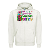 Oatmeal Heather just a girl who loves candy Zipper Hoodie - AdoDesignShop