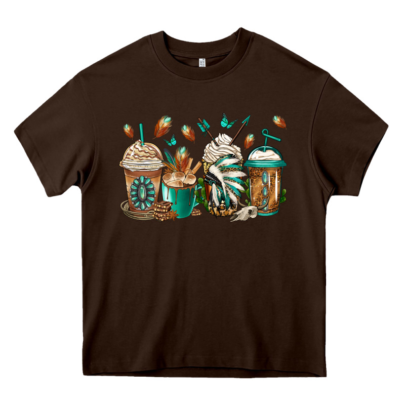 Indian Headdress Coffee Cups Heavy Core Tee by Jasminsmagicworld | Teevron